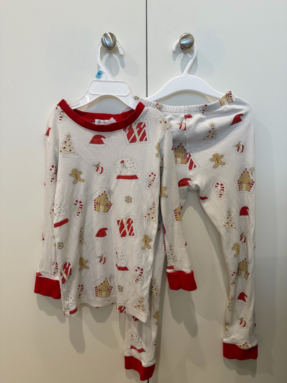 Baby nookie Kids White and Red Holiday pima cotton Pajama Set